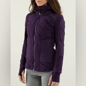 Lululemon Fleece Jacket Size 8 Plum Zip Hoodie Pockets EUC